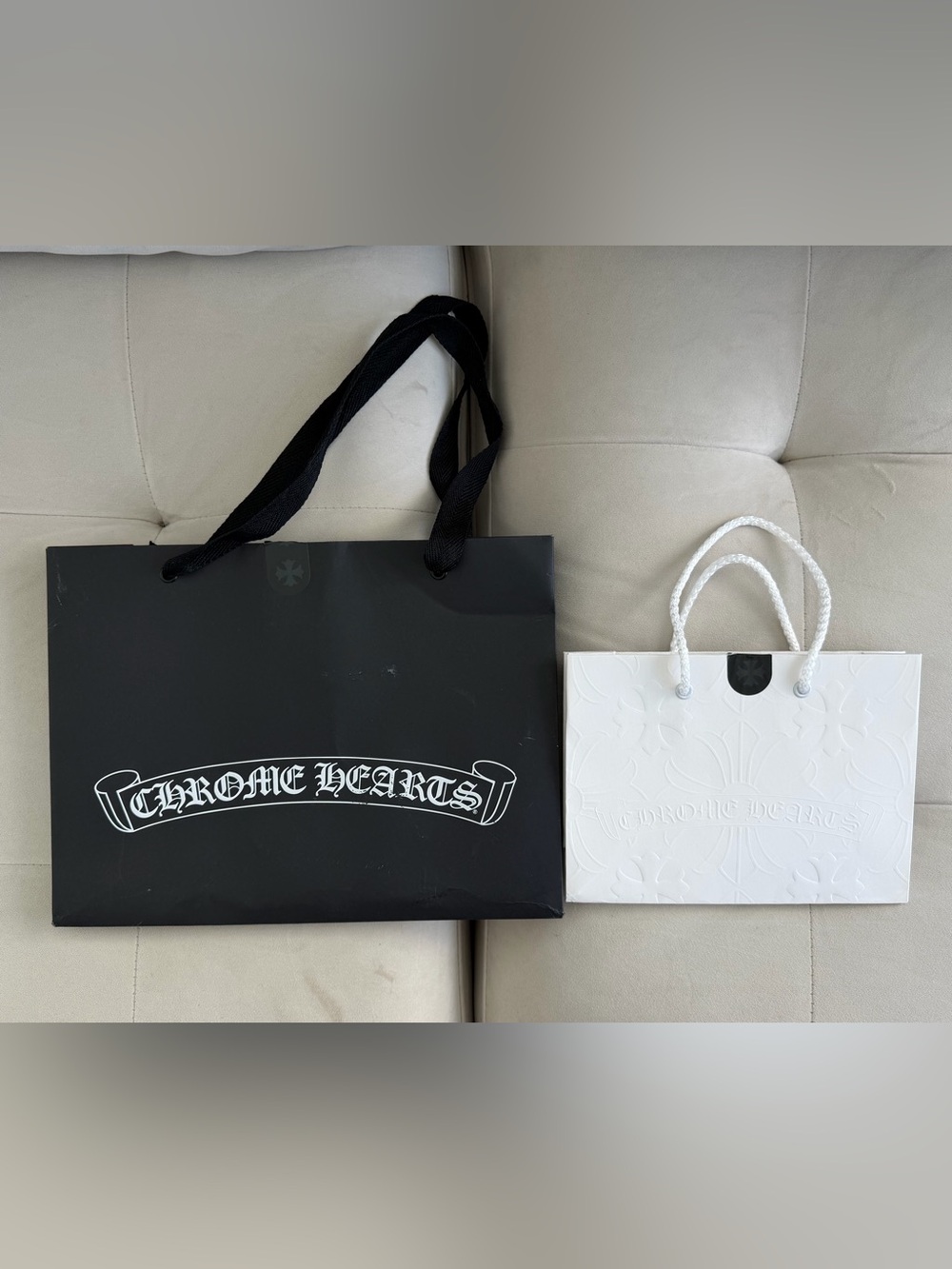 Chrome Hearts Black and White Branded Gift Bags / Shopping bags